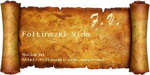 Foltinszki Vida névjegykártya